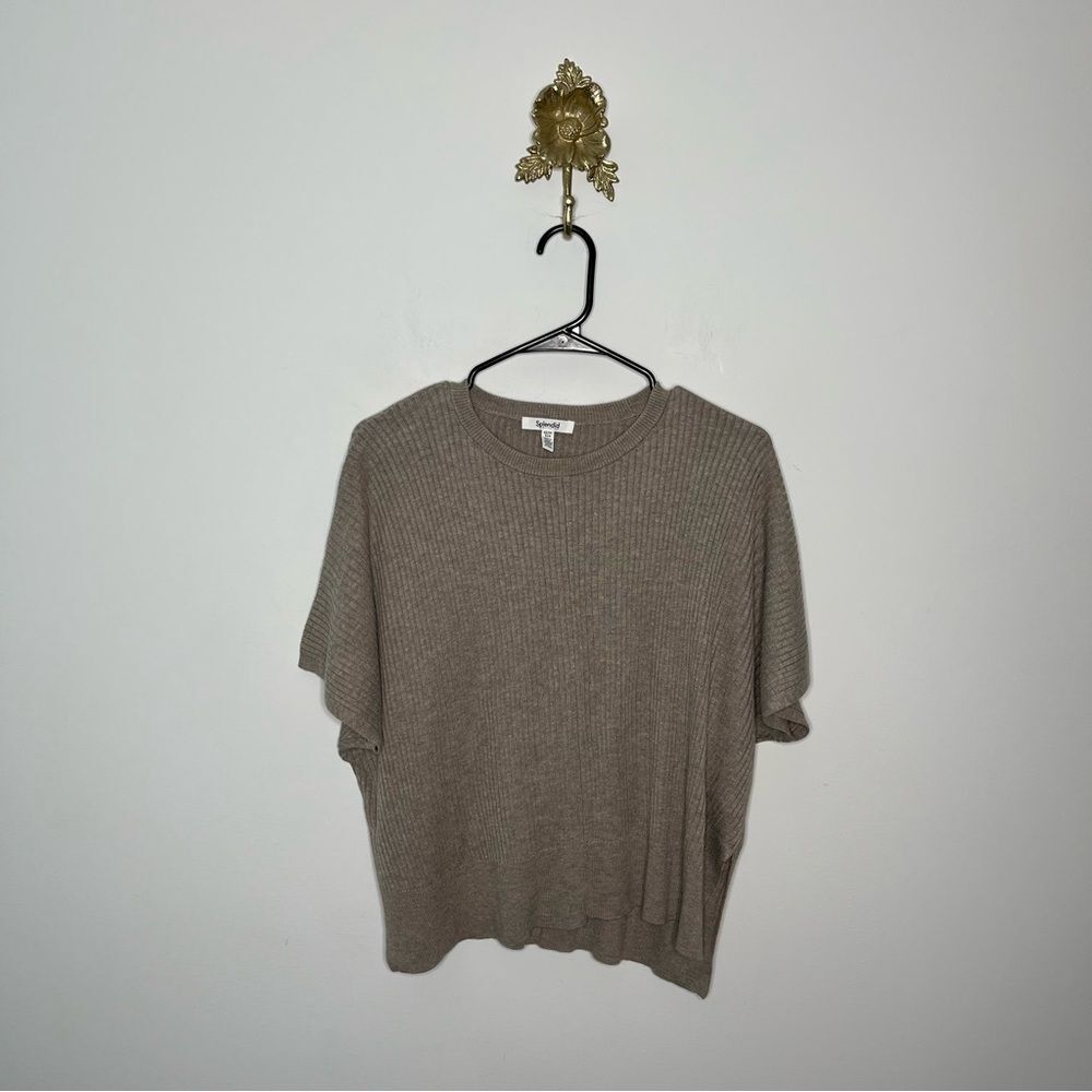 Splendid Georgie Cashblend Rib Short Sleeve Sweater XS